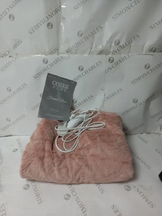 COZEE HOME VELVETSOFT HEATED THROW IN PINK