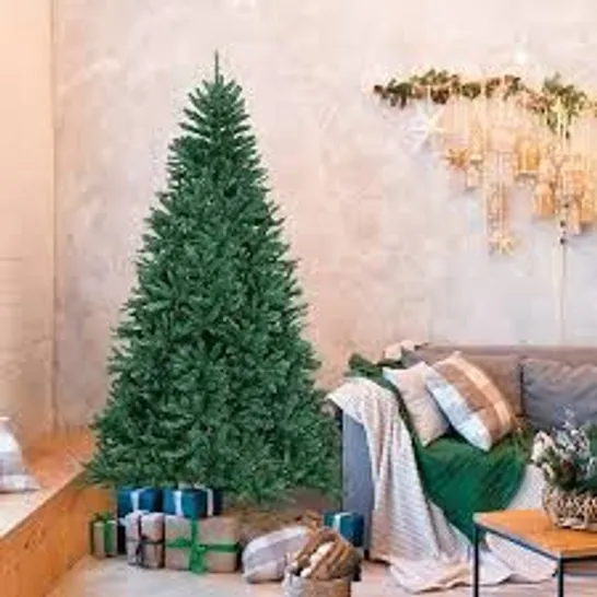 BOXED 7.5FT ARTIFICIAL CHRISTMAS TREE HINGED XMAS FULL TREE