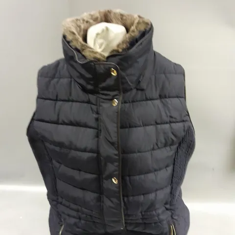 JOULES MELFORD PADDED GILET WITH FAUX FUR TRIM MARINE NAVY SIZE 20