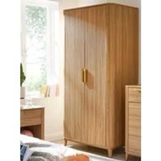 BOXED GRADE 1 CARINA2 DOOR WARDROBE IN OAK (3 BOXES)