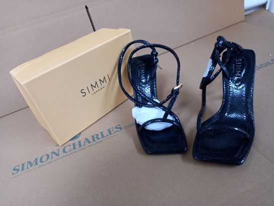 SIMMI LONDON XYLIA BLACK SNAKE UK SIZE 3 