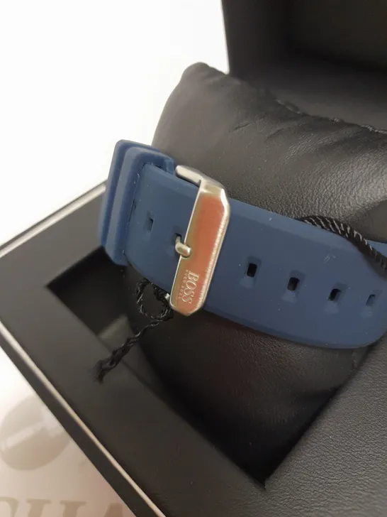 BOSS GENTS VERLOCITY WATCH WITH BLUE RUBBER STRAP  RRP £249