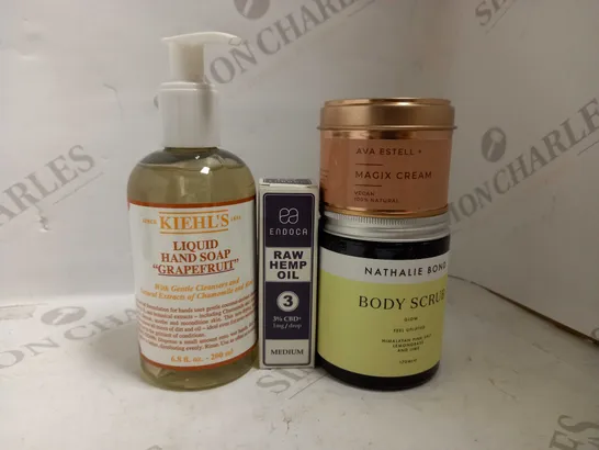 LOT OF 4 BATH & BODY CARE ITEMS, TO INCLUDE KIEHL'S, AVA ESTELL, ENDOCA & NATHALIE BOND