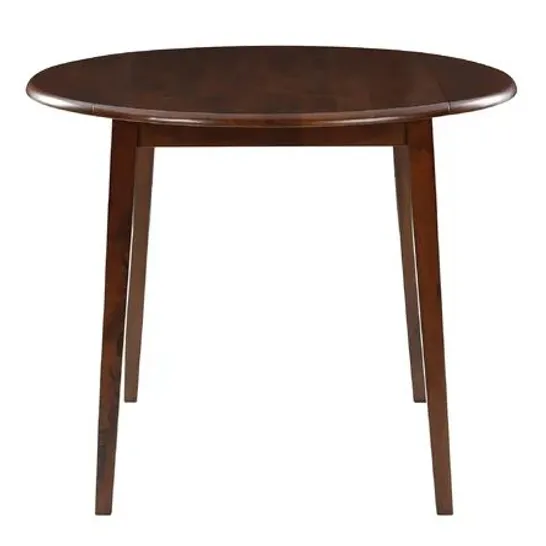 BOXED WINFIELD EXTENDABLE ROUND SOLID WOOD DINING TABLE IN DARK OAK (1 BOX)