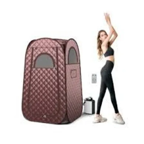 BOXED COSTWAY FULL BODY STEAM SAUNA TENT WITH 3L STEAM GENERATOR FOR SINGLE PERSON - BLACK