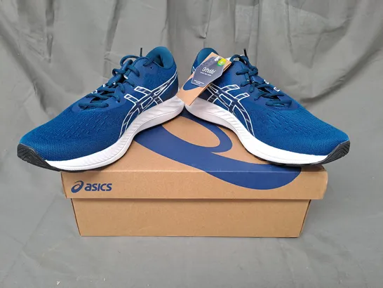 BOXED PAIR OF ASICS GEL-EXCITE 9 SHOES IN BLUE/WHITE UK SIZE 9