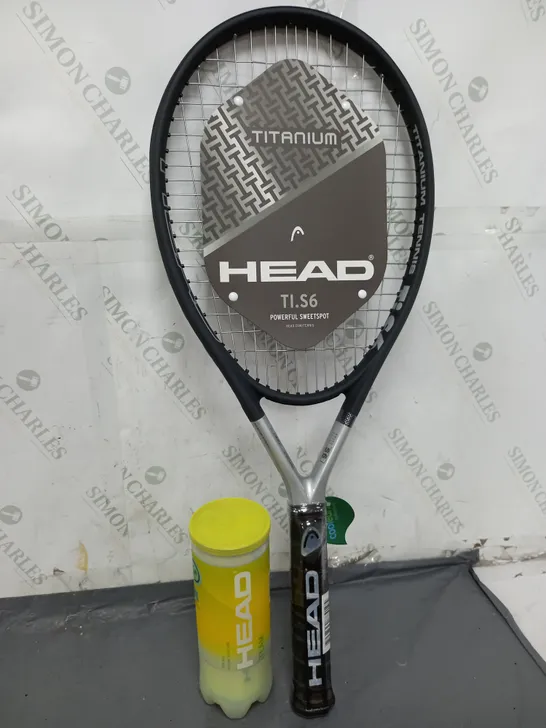 HEAD TITANIUM TI.S6 TENNIS RACKET WITH TENNIS BALLS