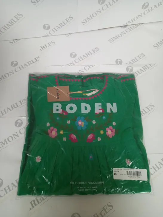 BAGGED MINI BODEN EMBROIDERED TEXTURE DRESS SIZE 9-10 YEARS