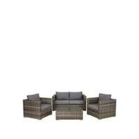 BOXED ARUBA 4 SEATER SOFA SET KD - GREY 