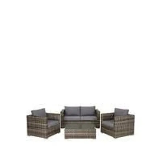 BOXED GRADE 1 ARUBA 4 SEATER SOFA SET - GREY 