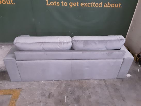 DESIGNER GREY VELVET WIDE 2-SEATER SOFA 