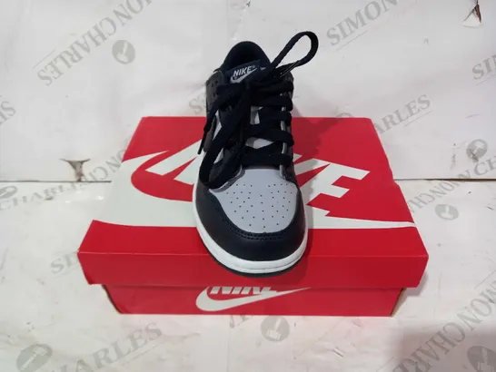 BOXED PAIR OF NIKE DUNK LOW SHOES IN BLACK/GREY UK SIZE 13.5