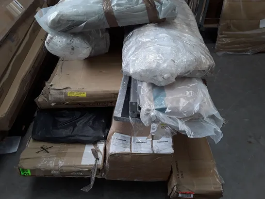 PALLET OF ASSORTED FLAT PACK BED PARTS 