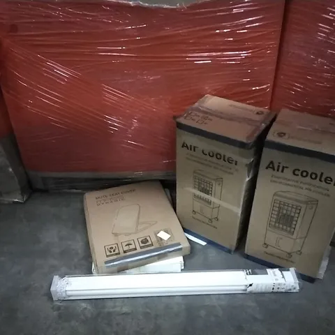 PALLET OF ASSORTED ITEMS TO INCLUDE: FIMEA FOOD PROCESSOR,AIRCOOLERS, ROLLER BLIND, TOILET SEATS ETC