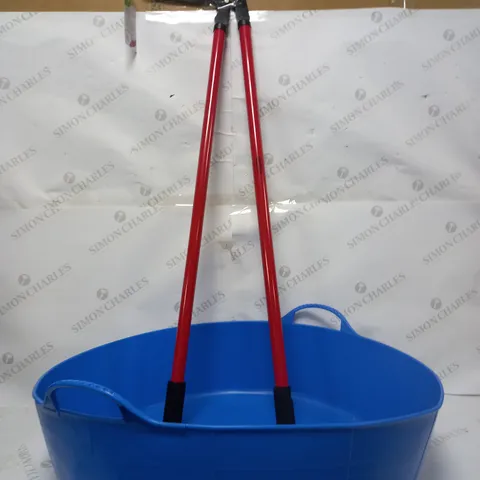 LOT OF UNIBOS BORDER SHEARS AND TUBTRUG LG SHALLOW 35L BLUE TUB