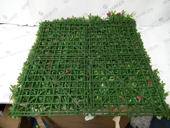 8 x GARDEN FAUX FOLIAGE PANELS, EACH PANEL 50CM x 50CM PLUS 32 CABLE TIES