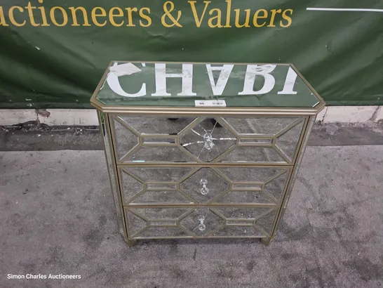 DESIGNER MIRRORED 3 DRAWER CHEST