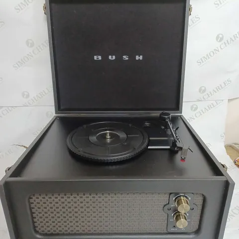 BOXED BUSH CLASSIC WOODEN TURNTABLE WITH LEGS IN BLACK