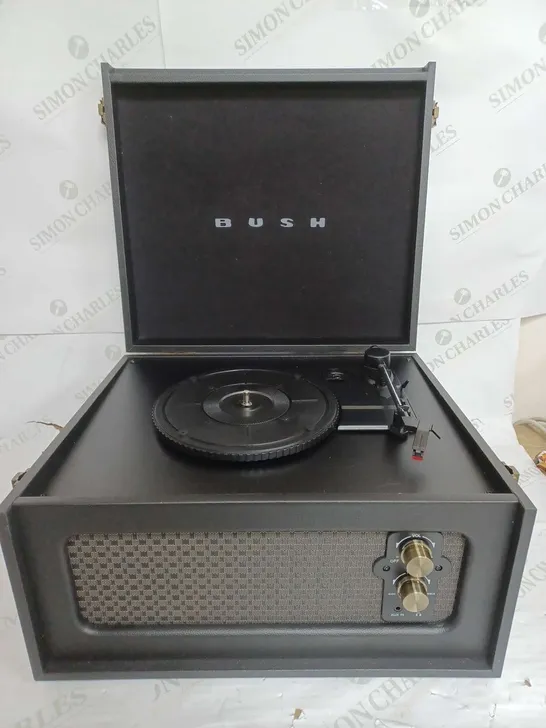 BOXED BUSH CLASSIC WOODEN TURNTABLE WITH LEGS IN BLACK