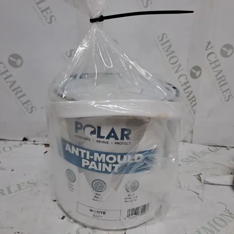 POLAR ANTI MOULD PAINT - 2.5 LITRE - BRILLIANT WHITE MATT FINISH - PREVENT & CONTROL MOULD ON INTERNAL WALLS & CEILINGS - COLLECTION ONLY 