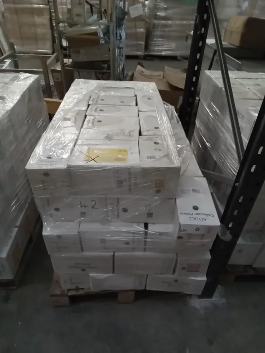 PALLET OF APPROXIMATELY 87 BOXES OF 44 BRAND NEW ASTUCE MAT JAUNE SERIN 15×15CM TILES & 44 BRAND NEW ASTUCE BRILLIANT VIOLET FIG 15×15CM TILESS