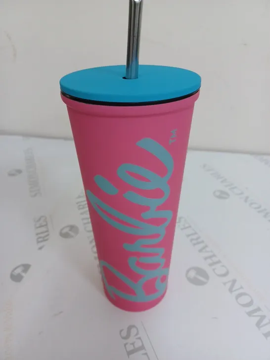 BARBIE DESIGNED METAL DRINKING CUP 