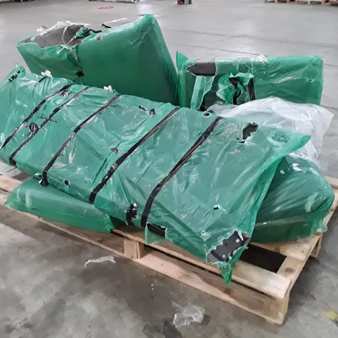 PALLET CONTAINING UPHOLSTERED SOFA PARTS