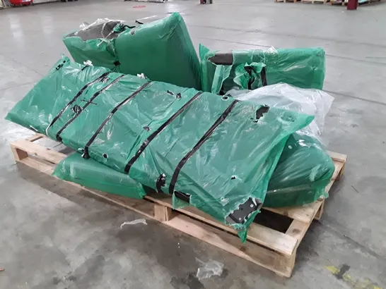 PALLET CONTAINING UPHOLSTERED SOFA PARTS