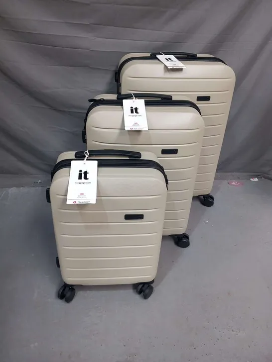 BOXED IT LUGGAGE TRAVEL SENTRY LEGION PLAZA TAUPE THREE PIECE LUGGAGE SET