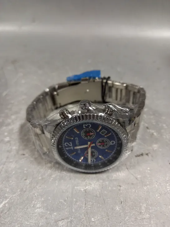 GLOBENFELD EXPEDIENT STEEL BLUE DIAL WATCH 