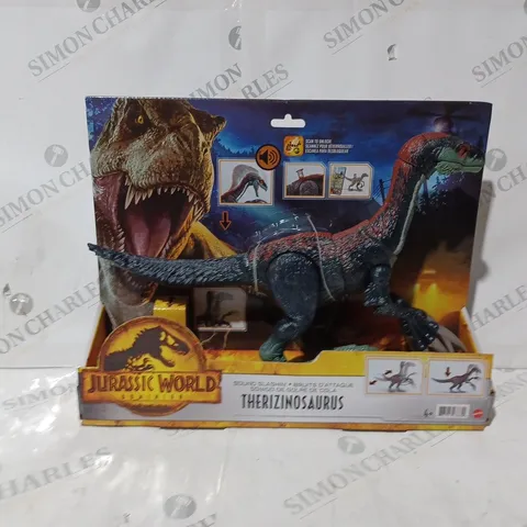 BOXED JURASSIC WORLD DOMINION SOUND SLASHIN' THERIZINOSAURUS