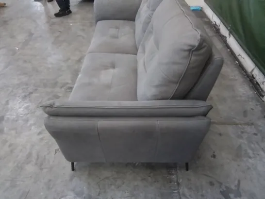 QUALITY ITALIAN DESIGNER LEATHER 2 SEATER RECLINING SOFA IN GREY 