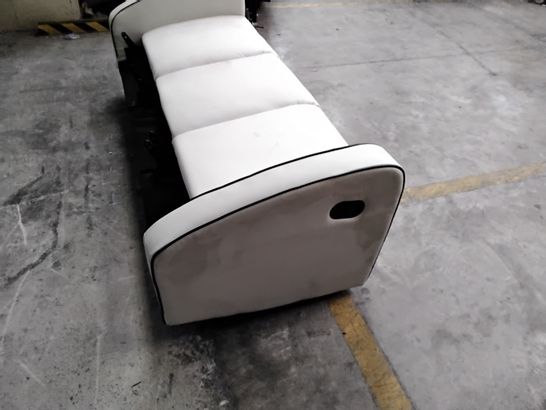 DESIGNER WHITE 3-SEATER MANUALLY RECLINING SOFA - NO BACKS