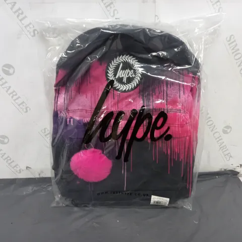 HYPE PINK DRIPS BACKPACK IN BLACK/PINK