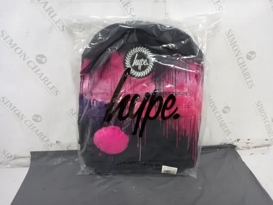 HYPE PINK DRIPS BACKPACK IN BLACK/PINK