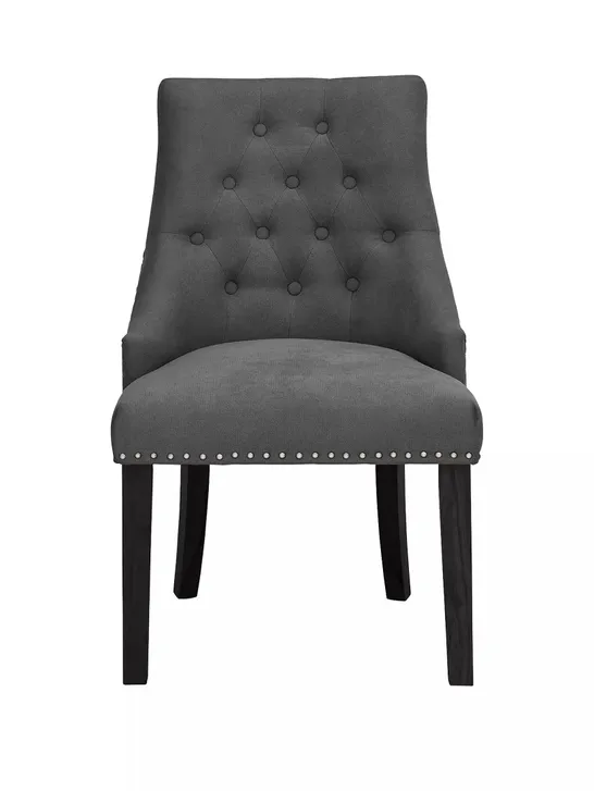 WARWICK PAIR OF FABRIC DINING CHAIRS - CHARCOAL/BLACK - COLLECTION ONLY  RRP £299