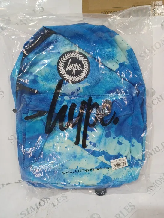 HYPE AW22 UNISEX BLUE WATERCOLOUR CREST BACKPACK