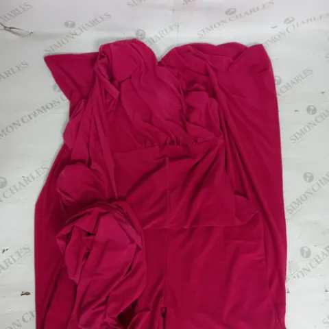 CLUB LONDON MATERNITY ONE SHOULDER CAPE JUMPSUIT IN HOT PINK SIZE 10