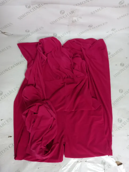 CLUB LONDON MATERNITY ONE SHOULDER CAPE JUMPSUIT IN HOT PINK SIZE 10