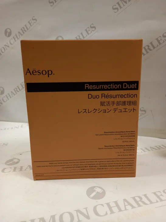 AESOP RESURRECTION AROMATIQUE HAND WASH AND BALM DUO 500ml EACH