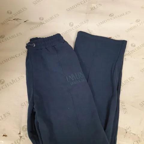 PRETTYLITTLETHING OVERSIZED PINTUCK WIDE LEG JOGGERS IN NAVY SIZE S