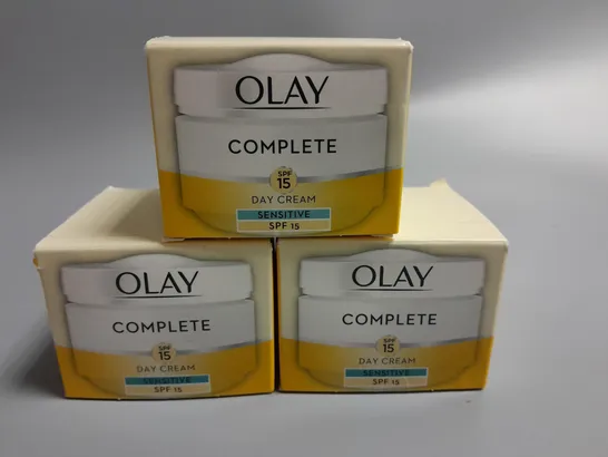 LOT OF 3 OLAY COMPLETE SPF 15 SENSITIVE 50ML DAY CREAMS