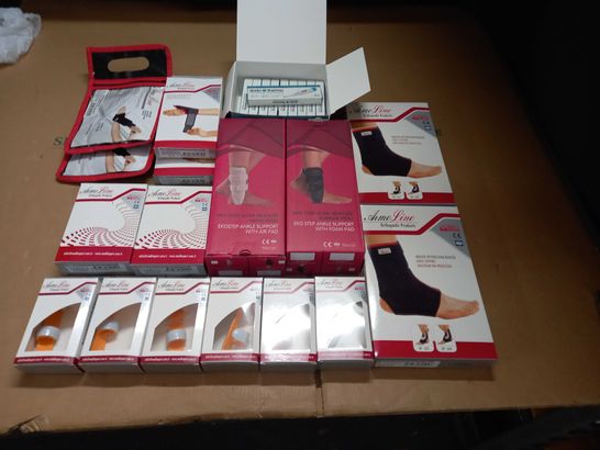 LOT OF 26 ASSORTED MEDCAL ITEMS TO INCLUDE BASEBALL SPLINTS, ANKLE SUPPORTS AND DIGTAL THERMOMETER