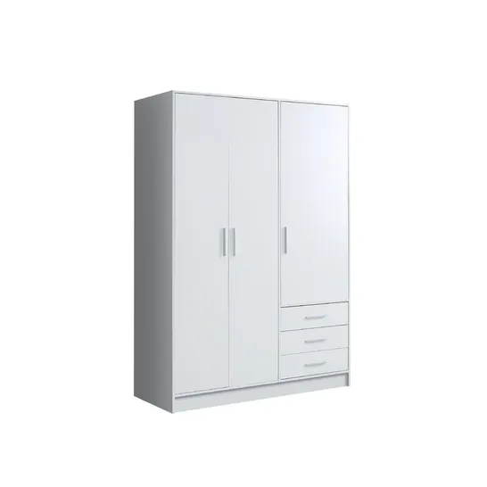 BOXED SHOAF 4 DOOR WARDROBE WHITE MATT (6 BOXES)