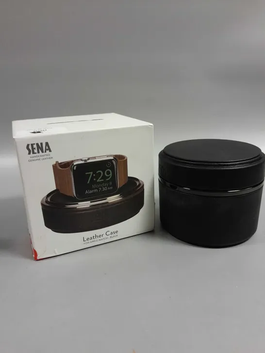 BOXED SENA GENUINE LEATHER CASE FOR APPLE WATCH - BLACK 