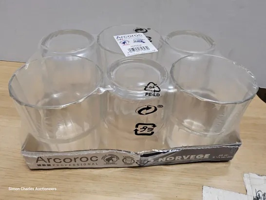 CASE OF 12 PACKS × 6 ARCOROC NORVEGE 25cl TUMBLERS