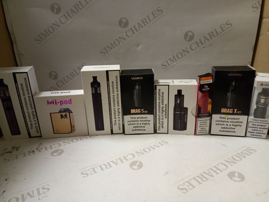 LOT OF APPROX 20 E-CIGARETTES TO INCLUDE MI-POD, VOOPOO DRAG S PRO, GEEK BAR, ETC