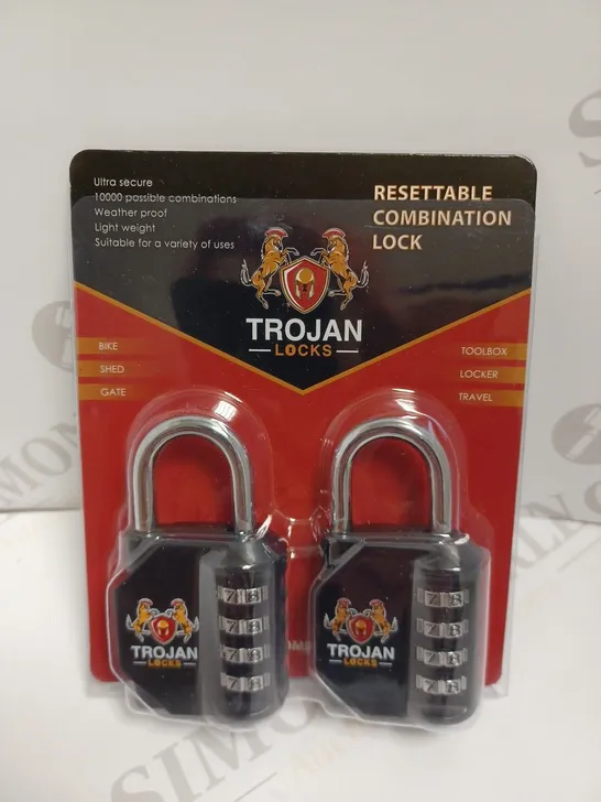 BOX OF APPROX 50 TROJAN RESETTABLE COMBINATION LOCKS