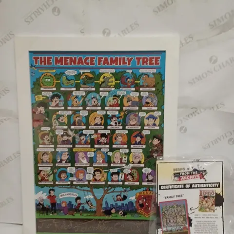 BEANO FAMILY TREE ARTWORK FRAMED 