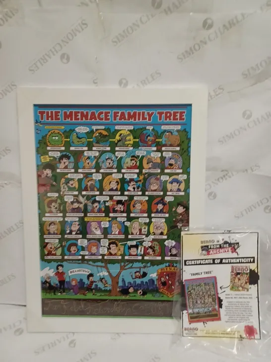 BEANO FAMILY TREE ARTWORK FRAMED 